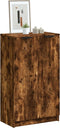 vidaXL - Schoenenkast - 59x35x100 - cm - bewerkt - hout - gerookt - eikenkleurig