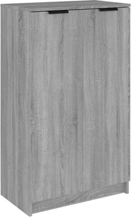 vidaXL - Schoenenkast - 59x35x100 - cm - bewerkt - hout - grijs - sonoma - eikenkleur