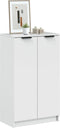 vidaXL - Schoenenkast - 59x35x100 - cm - bewerkt - hout - hoogglans - wit