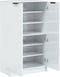 vidaXL - Schoenenkast - 59x35x100 - cm - bewerkt - hout - hoogglans - wit