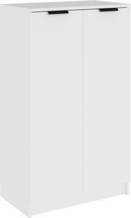 vidaXL - Schoenenkast - 59x35x100 - cm - bewerkt - hout - wit