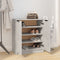 vidaXL - Schoenenkast - 59x35x70 - cm - bewerkt - hout - betongrijs