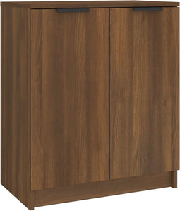 vidaXL - Schoenenkast - 59x35x70 - cm - bewerkt - hout - bruin - eikenkleur