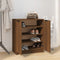 vidaXL - Schoenenkast - 59x35x70 - cm - bewerkt - hout - bruin - eikenkleur