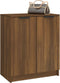 vidaXL - Schoenenkast - 59x35x70 - cm - bewerkt - hout - bruin - eikenkleur