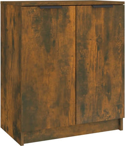 vidaXL - Schoenenkast - 59x35x70 - cm - bewerkt - hout - gerookt - eikenkleurig