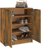 vidaXL - Schoenenkast - 59x35x70 - cm - bewerkt - hout - gerookt - eikenkleurig