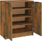 vidaXL - Schoenenkast - 59x35x70 - cm - bewerkt - hout - gerookt - eikenkleurig