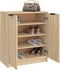 vidaXL - Schoenenkast - 59x35x70 - cm - bewerkt - hout - sonoma - eikenkleurig
