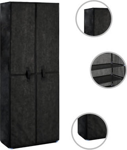 vidaXL - Schoenenkast - 60x30x166 - cm - stof - zwart