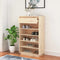 vidaXL - Schoenenkast - 60x34x105 - cm - massief - grenenhout - grijs