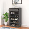 vidaXL - Schoenenkast - 60x34x105 - cm - massief - grenenhout - grijs