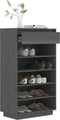 vidaXL - Schoenenkast - 60x34x105 - cm - massief - grenenhout - grijs