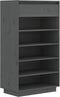 vidaXL - Schoenenkast - 60x34x105 - cm - massief - grenenhout - grijs