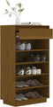 vidaXL - Schoenenkast - 60x34x105 - cm - massief - grenenhout - honingbruin