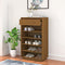 vidaXL - Schoenenkast - 60x34x105 - cm - massief - grenenhout - honingbruin