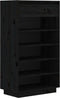 vidaXL - Schoenenkast - 60x34x105 - cm - massief - grenenhout - zwart