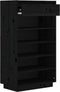 vidaXL - Schoenenkast - 60x34x105 - cm - massief - grenenhout - zwart