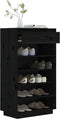 vidaXL - Schoenenkast - 60x34x105 - cm - massief - grenenhout - zwart