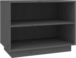 vidaXL - Schoenenkast - 60x34x45 - cm - massief - grenenhout - grijs