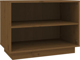 vidaXL - Schoenenkast - 60x34x45 - cm - massief - grenenhout - honingbruin