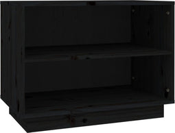 vidaXL - Schoenenkast - 60x34x45 - cm - massief - grenenhout - zwart