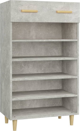 vidaXL - Schoenenkast - 60x35x105 - cm - bewerkt - hout - betongrijs