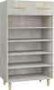 vidaXL - Schoenenkast - 60x35x105 - cm - bewerkt - hout - betongrijs