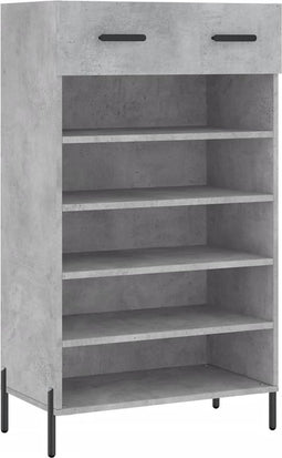 vidaXL - Schoenenkast - 60x35x105 - cm - bewerkt - hout - betongrijs