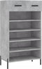 vidaXL - Schoenenkast - 60x35x105 - cm - bewerkt - hout - betongrijs