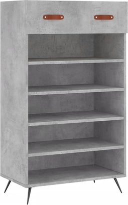 vidaXL - Schoenenkast - 60x35x105 - cm - bewerkt - hout - betongrijs