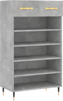 vidaXL - Schoenenkast - 60x35x105 - cm - bewerkt - hout - betongrijs