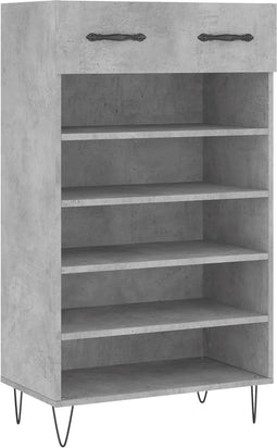vidaXL - Schoenenkast - 60x35x105 - cm - bewerkt - hout - betongrijs
