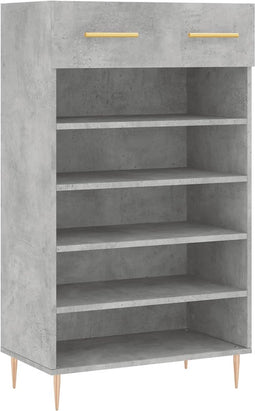 vidaXL - Schoenenkast - 60x35x105 - cm - bewerkt - hout - betongrijs