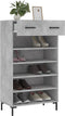 vidaXL - Schoenenkast - 60x35x105 - cm - bewerkt - hout - betongrijs