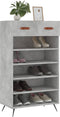 vidaXL - Schoenenkast - 60x35x105 - cm - bewerkt - hout - betongrijs