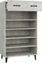 vidaXL - Schoenenkast - 60x35x105 - cm - bewerkt - hout - betongrijs