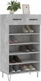 vidaXL - Schoenenkast - 60x35x105 - cm - bewerkt - hout - betongrijs