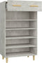 vidaXL - Schoenenkast - 60x35x105 - cm - bewerkt - hout - betongrijs