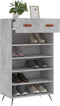 vidaXL - Schoenenkast - 60x35x105 - cm - bewerkt - hout - betongrijs