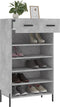 vidaXL - Schoenenkast - 60x35x105 - cm - bewerkt - hout - betongrijs