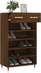 vidaXL - Schoenenkast - 60x35x105 - cm - bewerkt - hout - bruin - eikenkleur