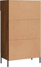 vidaXL - Schoenenkast - 60x35x105 - cm - bewerkt - hout - bruin - eikenkleur