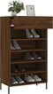 vidaXL - Schoenenkast - 60x35x105 - cm - bewerkt - hout - bruin - eikenkleur