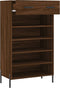 vidaXL - Schoenenkast - 60x35x105 - cm - bewerkt - hout - bruin - eikenkleur