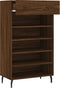 vidaXL - Schoenenkast - 60x35x105 - cm - bewerkt - hout - bruin - eikenkleur