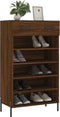 vidaXL - Schoenenkast - 60x35x105 - cm - bewerkt - hout - bruin - eikenkleur