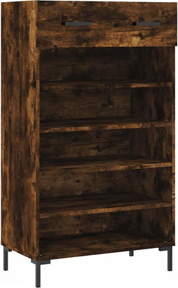vidaXL - Schoenenkast - 60x35x105 - cm - bewerkt - hout - gerookt - eikenkleurig