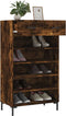 vidaXL - Schoenenkast - 60x35x105 - cm - bewerkt - hout - gerookt - eikenkleurig