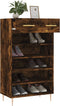 vidaXL - Schoenenkast - 60x35x105 - cm - bewerkt - hout - gerookt - eikenkleurig